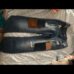 patched jean pants